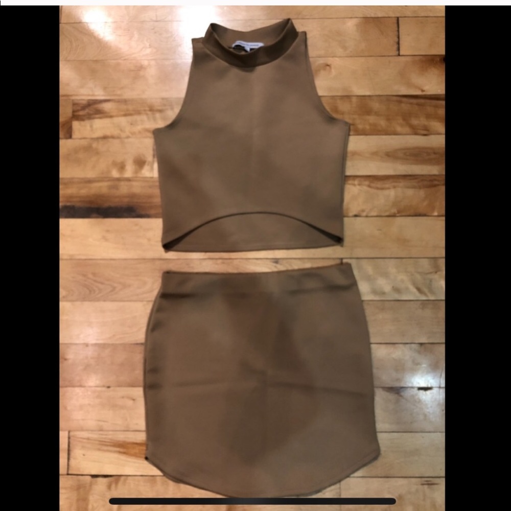 2 piece crop top and skirt